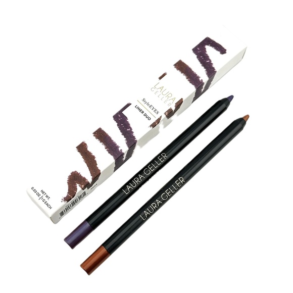 LAURA GELLER StyleEYES Liner Duo – Royal Plum & Warm Cocoa – 0.03 oz / 1g Each - Picture 1 of 1